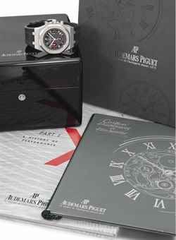 Audemars Piguet. A fine stainless steel limited edition automatic chronograph wristwatch with date, Certificat and box