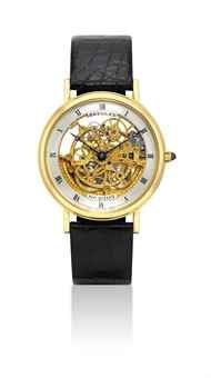 BREGUET. A FINE 18K GOLD LIMITED EDITION SKELETONISED WRISTWATCH