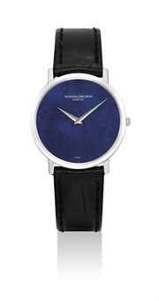 VACHERON CONSTANTIN. AN 18K WHITE GOLD WRISTWATCH WITH LAPIS LAZULI DIAL
