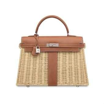 A RARE, BARÉNIA & OSIER PICNIC KELLY WITH PALLADIUM HARDWARE