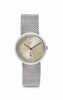 Patek Philippe. A Fine, Rare and Unusual Stainless Steel Water-Resistant Convertible Wristwatch with Bracelet