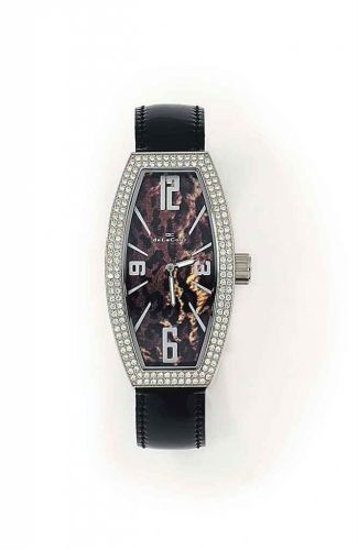 A STAINLESS STEEL DIAMOND-SET 'SURFER' QUARTZ WRISTWATCH, BY DELACOUR