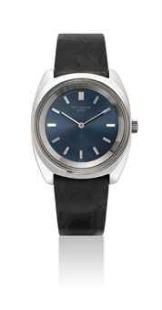 PATEK PHILIPPE. A FINE STAINLESS STEEL TONNEAU-SHAPED WRISTWATCH