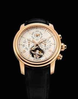 BLANCPAIN. A VERY FINE AND RARE 18K PINK GOLD AUTOMATIC PERPETUAL CALENDAR SPLIT SECONDS FLYBACK CHRONOGRAPH WRISTWATCH WITH TOURBILLON AND LEAP YEAR INDICATION