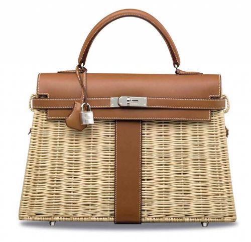 A RARE, BARÉNIA & OSIER PICNIC KELLY WITH PALLADIUM HARDWARE