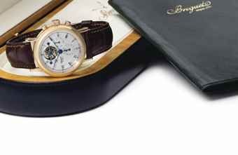 Breguet. A Fine 18k Pink Gold Chronograph Tourbillon Wristwatch