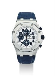 AUDEMARS PIGUET. A STAINLESS STEEL AUTOMATIC CHRONOGRAPH WRISTWATCH WITH DATE