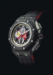 AUDEMARS PIGUET. A FORGED CARBON, TITANIUM AND CERAMIC LIMITED EDITION AUTOMATIC CHRONOGRAPH WRISTWATCH WITH DATE