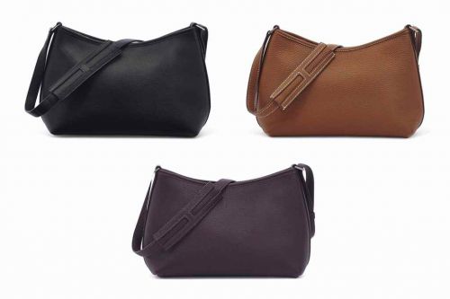 SAC BERLINGOT EN CUIR ÉVERGRAIN RAISIN, GARNITURE EN MÉTAL ARGENTÉ PALLADIÉ
