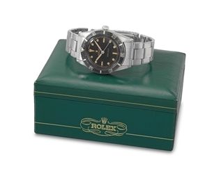 Rolex. An extremely rare and early stainless steel automatic wristwatch with sweep centre seconds, bracelet and box