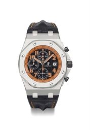 Audemars Piguet. A large stainless steel automatic chronograph wristwatch with date and certificate