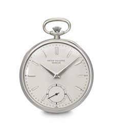 Patek Philippe. A very fine and extremely rare 18K white gold openface keyless lever watch