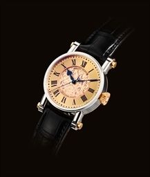 SPEAKE-MARIN. A UNIQUE AND FINE 18K TWO-COLOURED GOLD AUTOMATIC WRISTWATCH WITH SWEEP CENTRE SECONDS