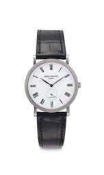 Patek Philippe. An 18k White Gold Wristwatch with Hobnail bezel