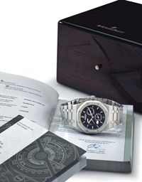 Audemars Piguet. A Stainless Steel Automatic Dual Time Wristwatch with Date, Power Reserve Indication, Day/Night Indication and Bracelet