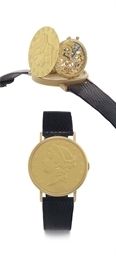 Vacheron Constantin. An 18k Gold Twenty Dollar Coin Skeletonized Wristwatch