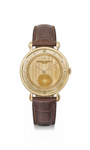 Vacheron Constantin. A very fine and rare 18K pink gold wristwatch with star dial and teardrop lugs