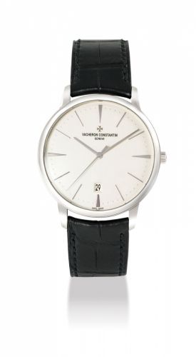 VACHERON CONSTANTIN. AN 18K WHITE GOLD AUTOMATIC WRISTWATCH WITH SWEEP CENTRE SECONDS AND DATE