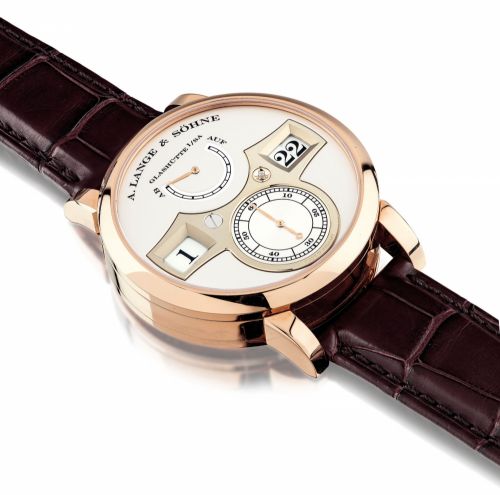 A. LANGE & SÖHNE. /bbA FINE 18K PINK GOLD WRISTWATCH WITH POWER RESERVE INDICATOR AND DIGITAL TIME DISPLAY/