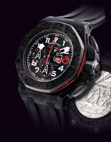 AUDEMARS PIGUET. A FINE CARBON AND CERAMIC LIMITED EDITION AUTOMATIC FLYBACK CHRONOGRAPH/bbWRISTWATCH WITH REGATTA COUNTDOWN/bb