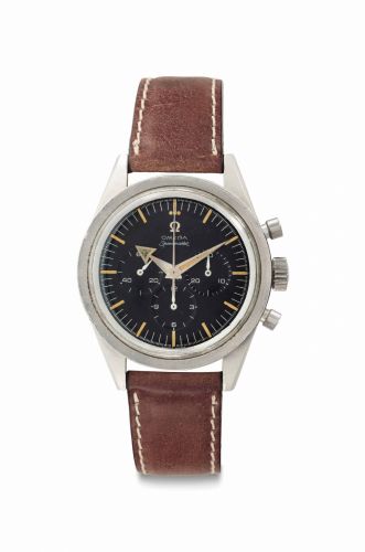 Omega. A Very Fine and Rare Stainless Steel Chronograph Wristwatch