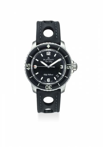 BLANCPAIN. AN EXTREMELY FINE STAINLESS STEEL AUTOMATIC WRISTWATCH WITH SWEEP CENTER SECOND, DATE, ORIGINAL CERTIFICATE AND BOX/b.b