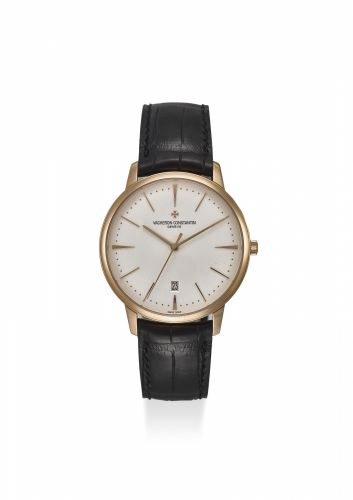 VACHERON CONSTANTIN. AN EXTREMELY FINE 18K ROSE GOLD AUTOMATIC WRISTWATCH WITH SWEEP CENTER SECOND, DATE, ORIGINAL CERTIFICATE AND BOX