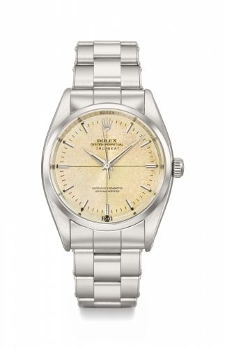 Rolex. A rare stainless steel automatic wristwatch with dead-beat jump centre seconds and bracelet