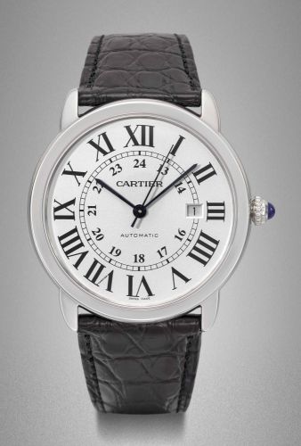 cartier stainless steel 36mm ronde solo quartz watch