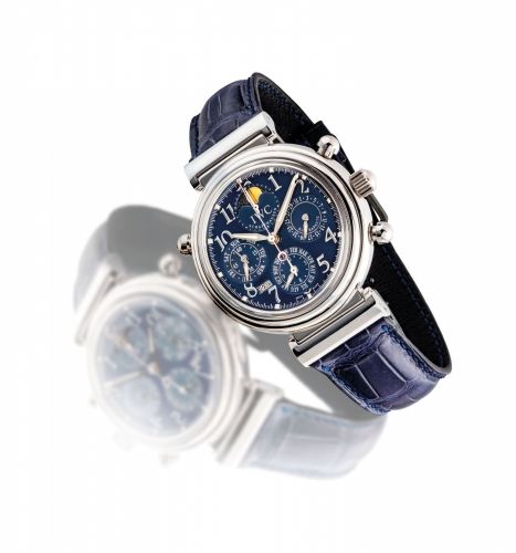 IWC. A FINE PLATINUM LIMITED EDITION AUTOMATIC PERPETUAL CALENDAR SPILT SECONDS CHRONOGRAPH WRISTWATCH WITH MOON PHASES AND DIGITAL YEAR INDICATION