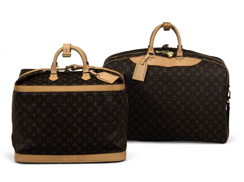 A SET OF TWO;A CLASSIC MONOGRAM CANVAS ALIZÉ 55 WITH GOLD HARDWARE;A CLASSIC MONOGRAM CANVAS GRIMAUD 45 WITH GOLD HARDWARE LOUIS VUITTON, 2002