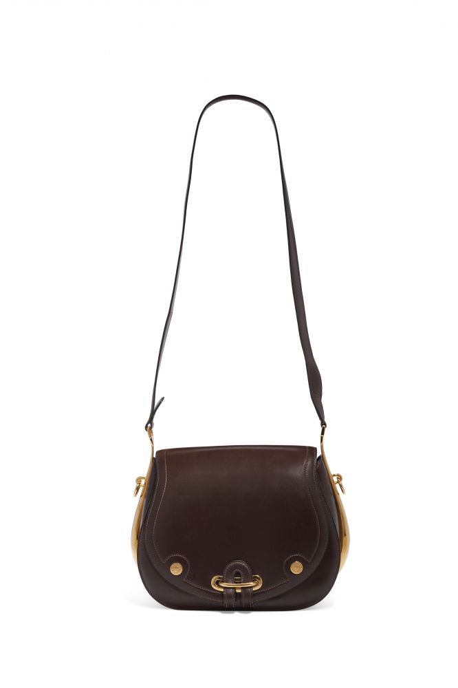 A MARRON FONCÉ CALF BOX LEATHER PASSE-GUIDE 24 WITH GOLD HARDWARE