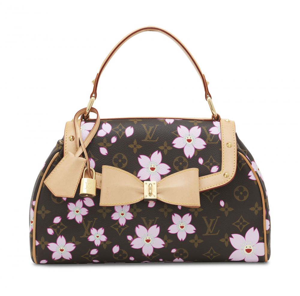 A LIMITED EDITION CHERRY BLOSSOM MONOGRAM CANVAS SAC RETRO PM BY TAKASHI MURAKAMI