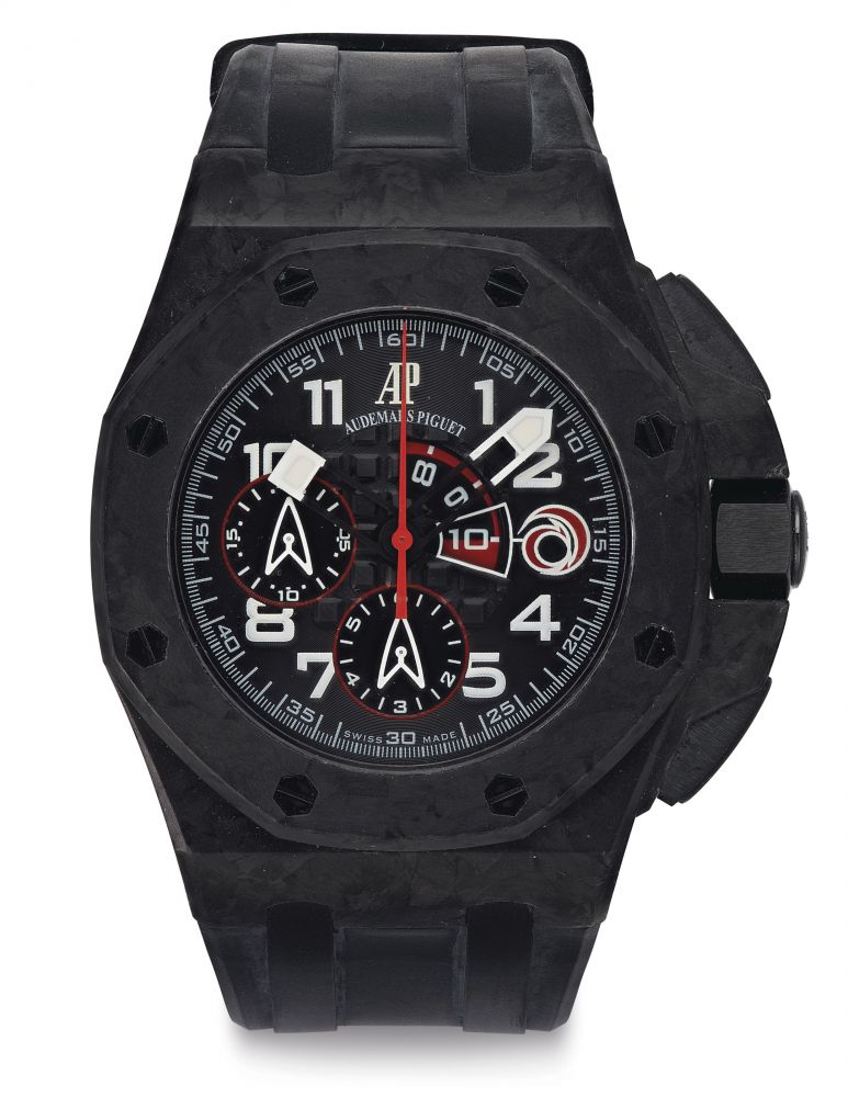 Audemars Piguet. A Forged Carbon Fiber, Ceramic and Titanium Automatic Limited Edition Chronograph Wristwatch
