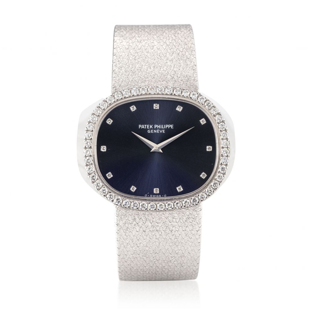 PATEK PHILIPPE, WHITE GOLD BRACELET WATCH, REF. 3745/5 -