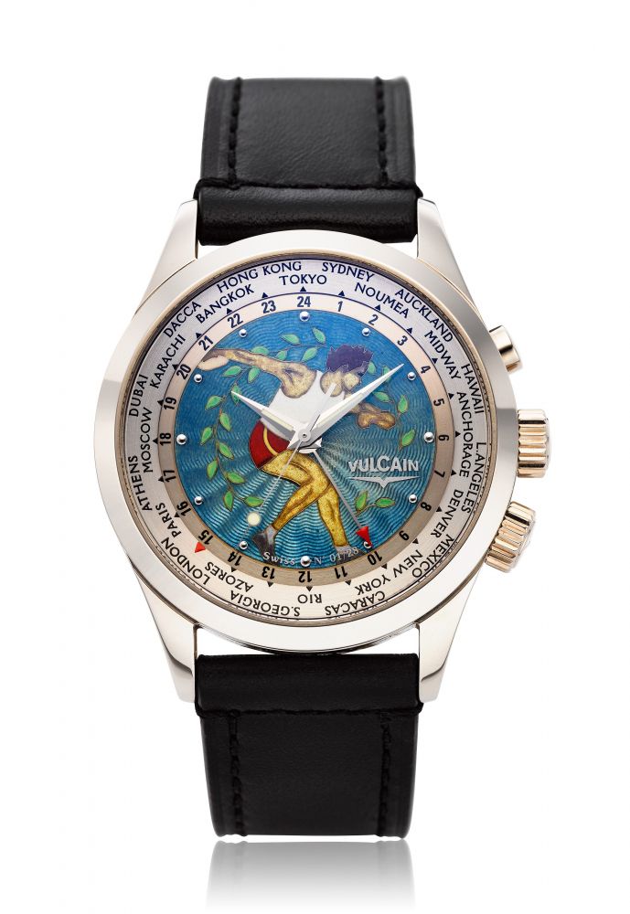 VULCAIN, 18K EPHAISTOS LIMITED EDITION WITH CLOISONNE ‘DISCUS’ MOTIF, REF. 100308.055 -