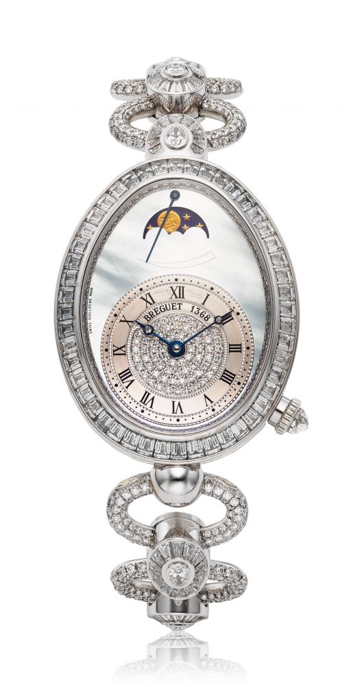 BREGUET, LADIES’ 18K REINE DE NAPLES WITH DIAMONDS AND MOTHER-OF-PEARL DIAL, REF. 8909 -