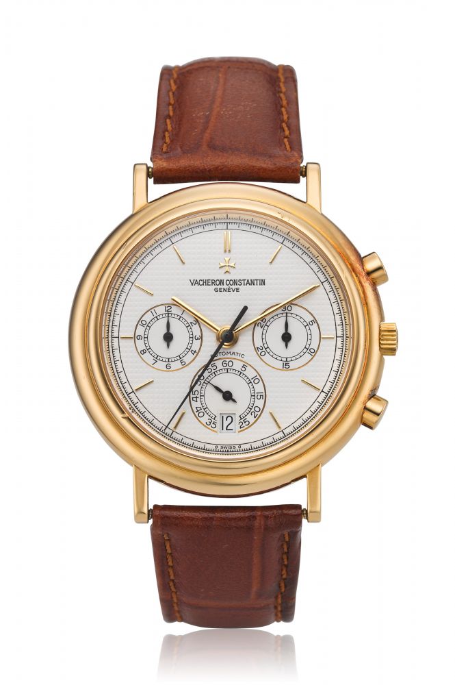 VACHERON CONSTANTIN, 18K GOLD, AUTOMATIC CHRONOGRAPH, REF. 49003 -