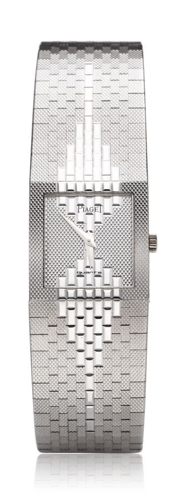 PIAGET, 18K WHITE GOLD BRACELET WATCH, REF. 8131 C 38 -