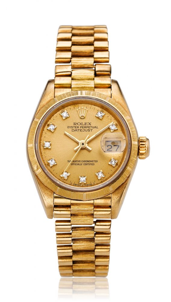 ROLEX, LADIES 18K GOLD AND DIAMOND DATEJUST, REF. 69278 -