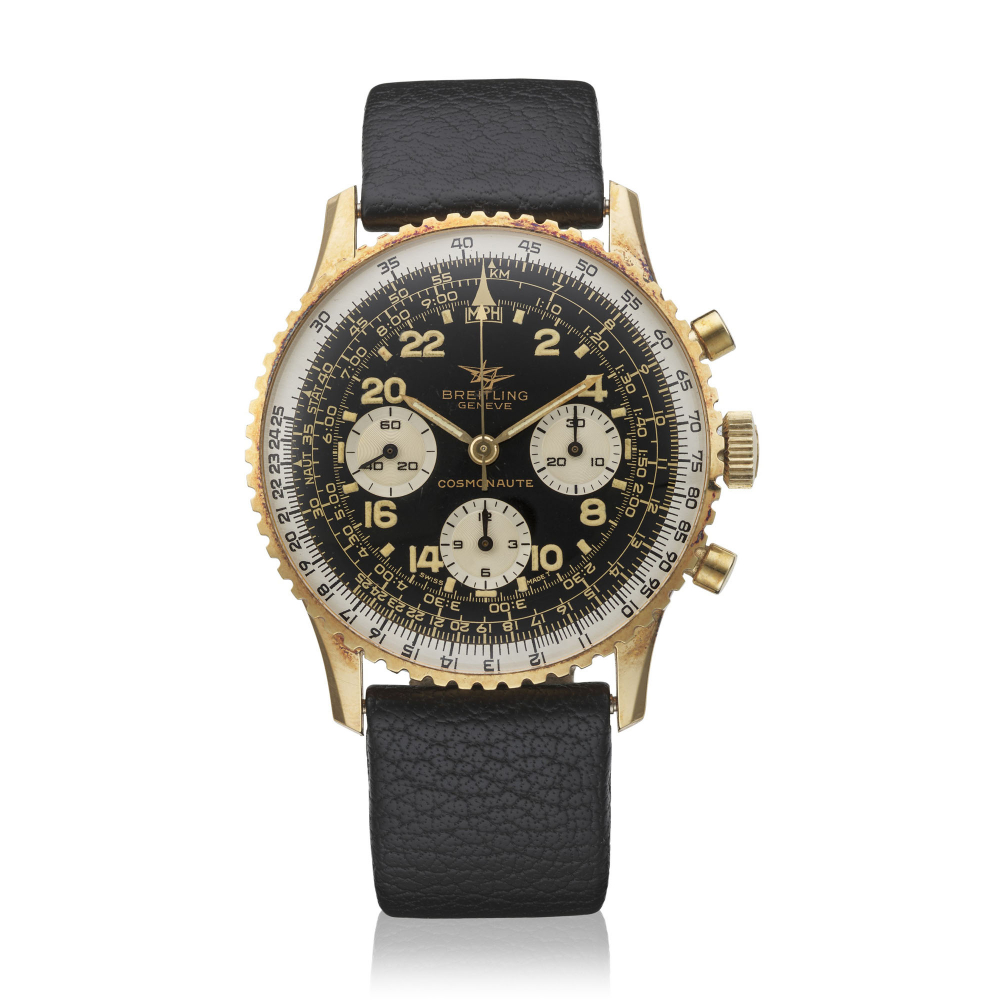 BREITLING, GOLD PLATED 'COSMONAUTE', REF. 809 -