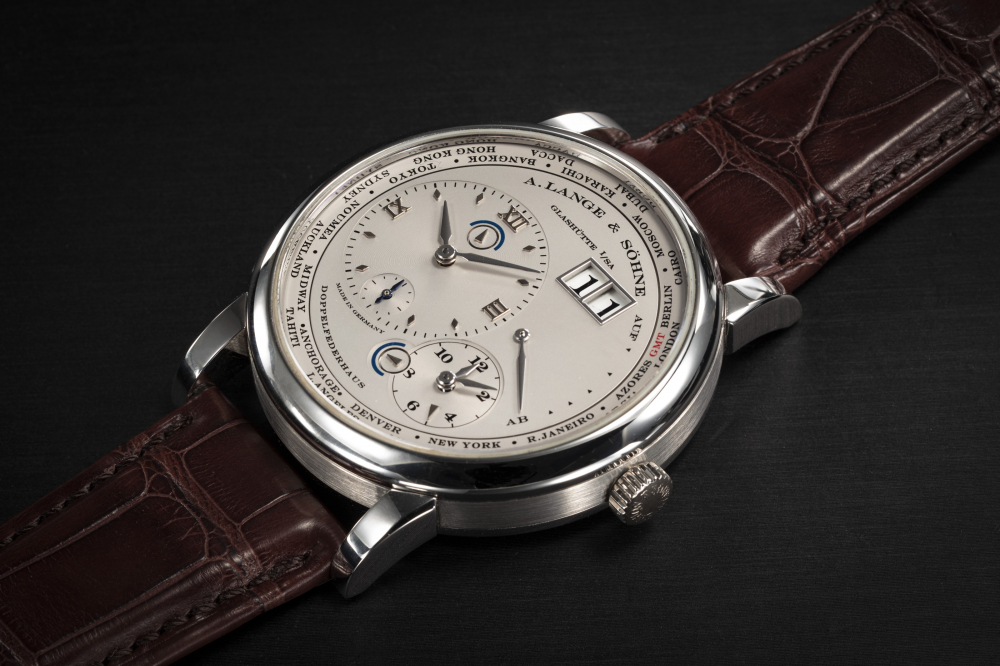 A. LANGE & SÖHNE, LANGE 1 TIME ZONE REF. 116.025, A PLATINUM MANUAL-WINDING WORLD TIME WRISTWATCH - CASE