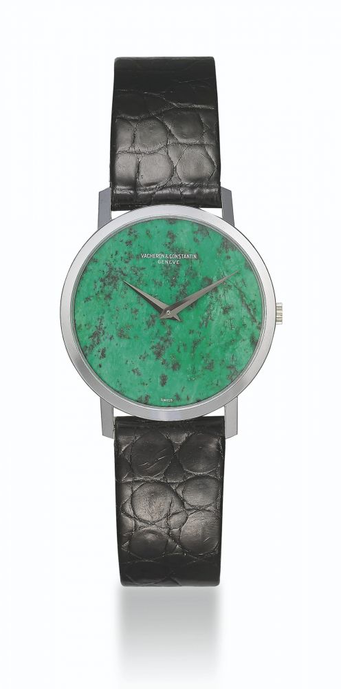 VACHERON CONSTANTIN, WHITE GOLD WITH JADEITE HARD STONE DIAL, REF. 7243P - MOVEMENT NO. 654'061, CASE NO. 497'255