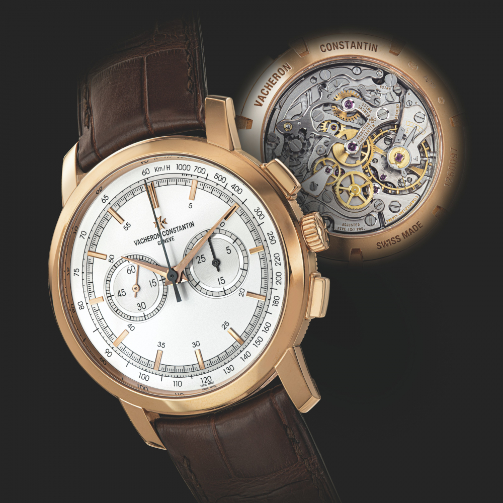 VACHERON CONSTANTIN. AN 18K PINK GOLD CHRONOGRAPH WRISTWATCH