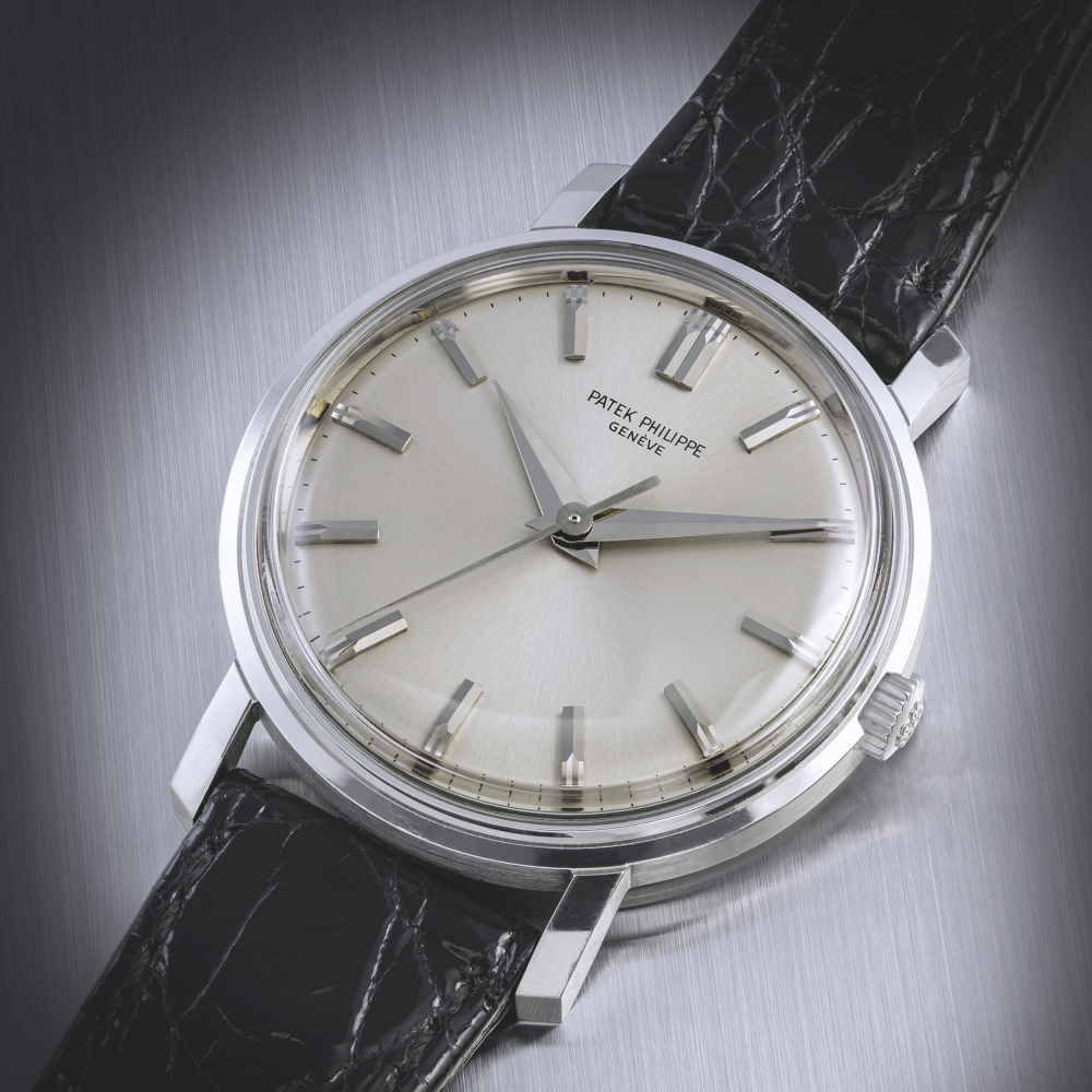PATEK PHILIPPE. AN 18K WHITE GOLD WRISTWATCH WITH SWEEP CENTRE SECONDS