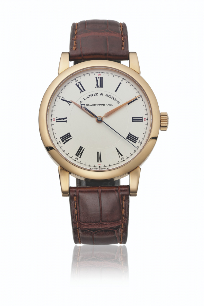 A. LANGE & SÖHNE. AN ELEGANT 18K PINK GOLD WRISTWATCH WITH SWEEP CENTRE SECONDS AND HACK FEATURE