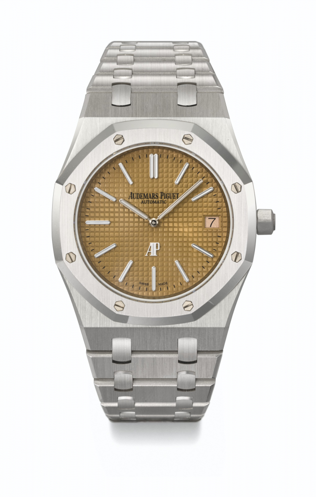 AUDEMARS PIGUET. A RARE AND ATTRACTIVE 18K WHITE GOLD AUTOMATIC WRISTWATCH WITH DATE, BRACELET, GUARANTEE AND BOX