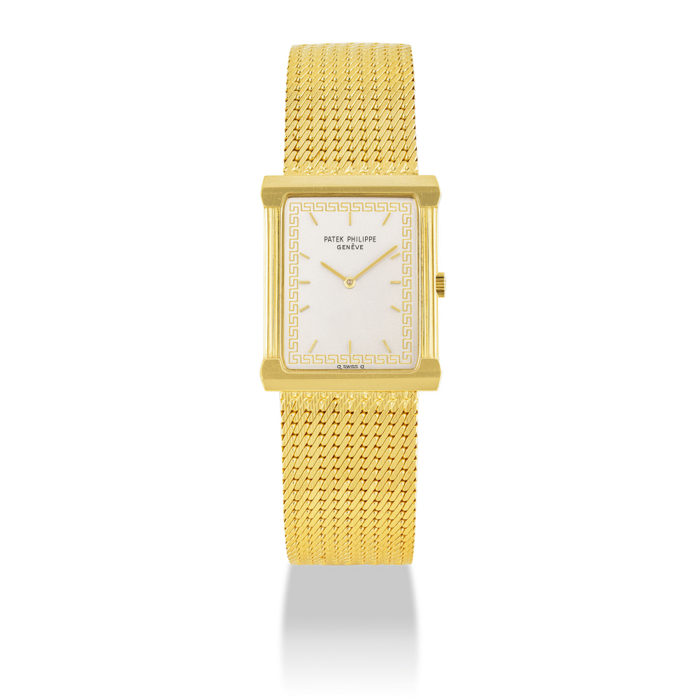 PATEK PHILIPPE, GOLD RECTANGULAR BRACELET WATCH, REF.3775/1 -