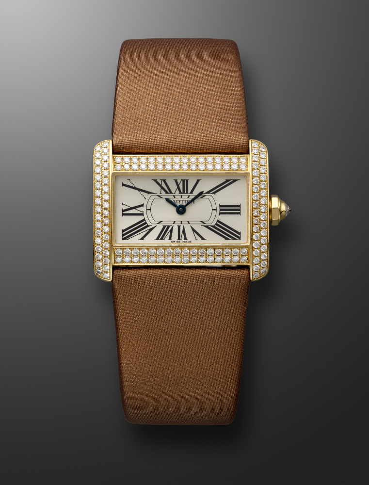 CARTIER, YELLOW GOLD AND DIAMOND-SET 'TANK DIVAN', REF. 2601" -