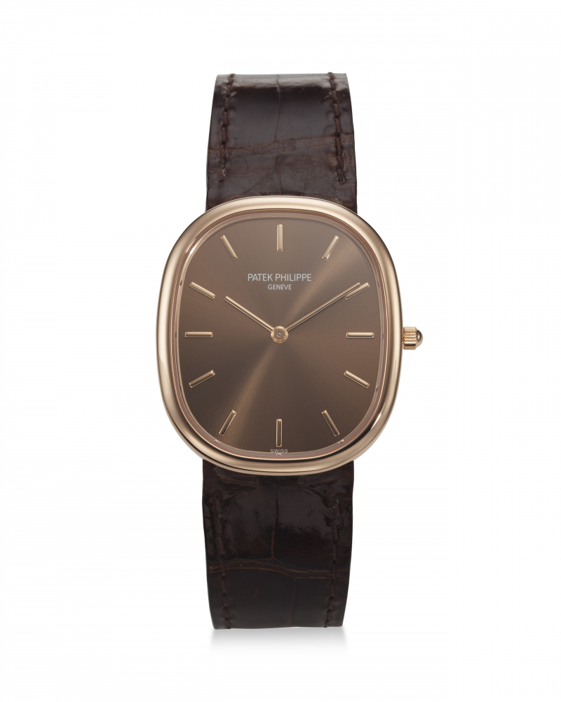 PATEK PHILIPPE, REF. 3738/100R-001, GOLDEN ELLIPSE, A FINE 18K ROSE GOLD OVAL-SHAPED WRISTWATCH